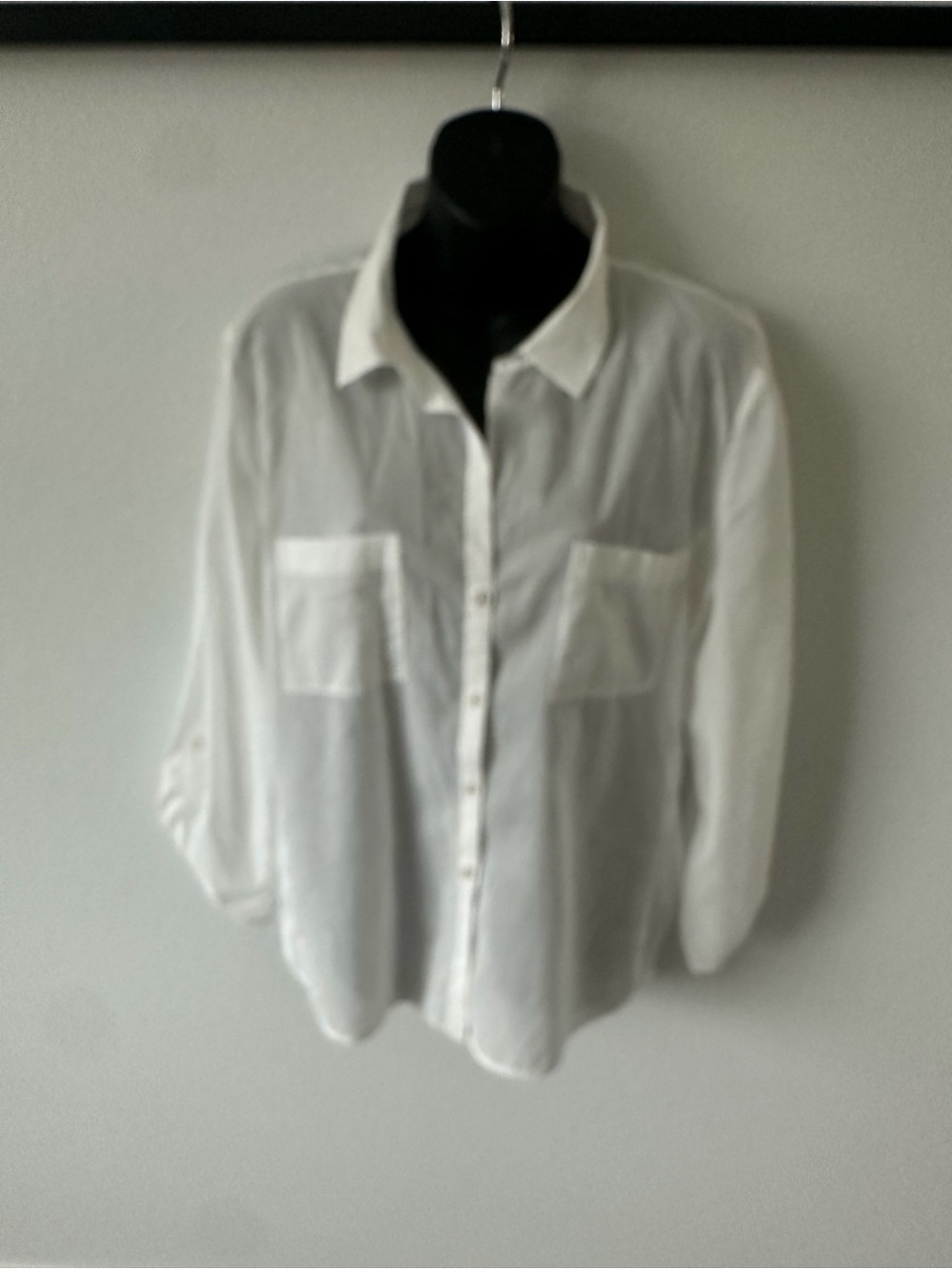Ann Taylor White Button-Front Relaxed Shirt - Picture 2 of 8